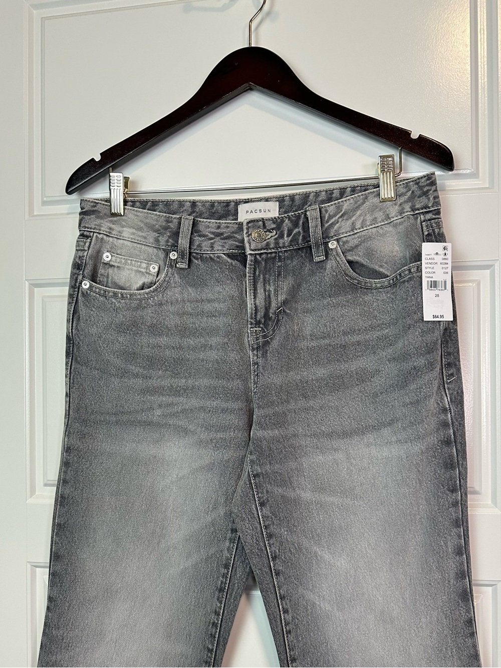 Pacsun Jade Low Rise Bootcut Rigid Jeans Distressed Light Gray Size 28 NWT - Picture 3 of 12